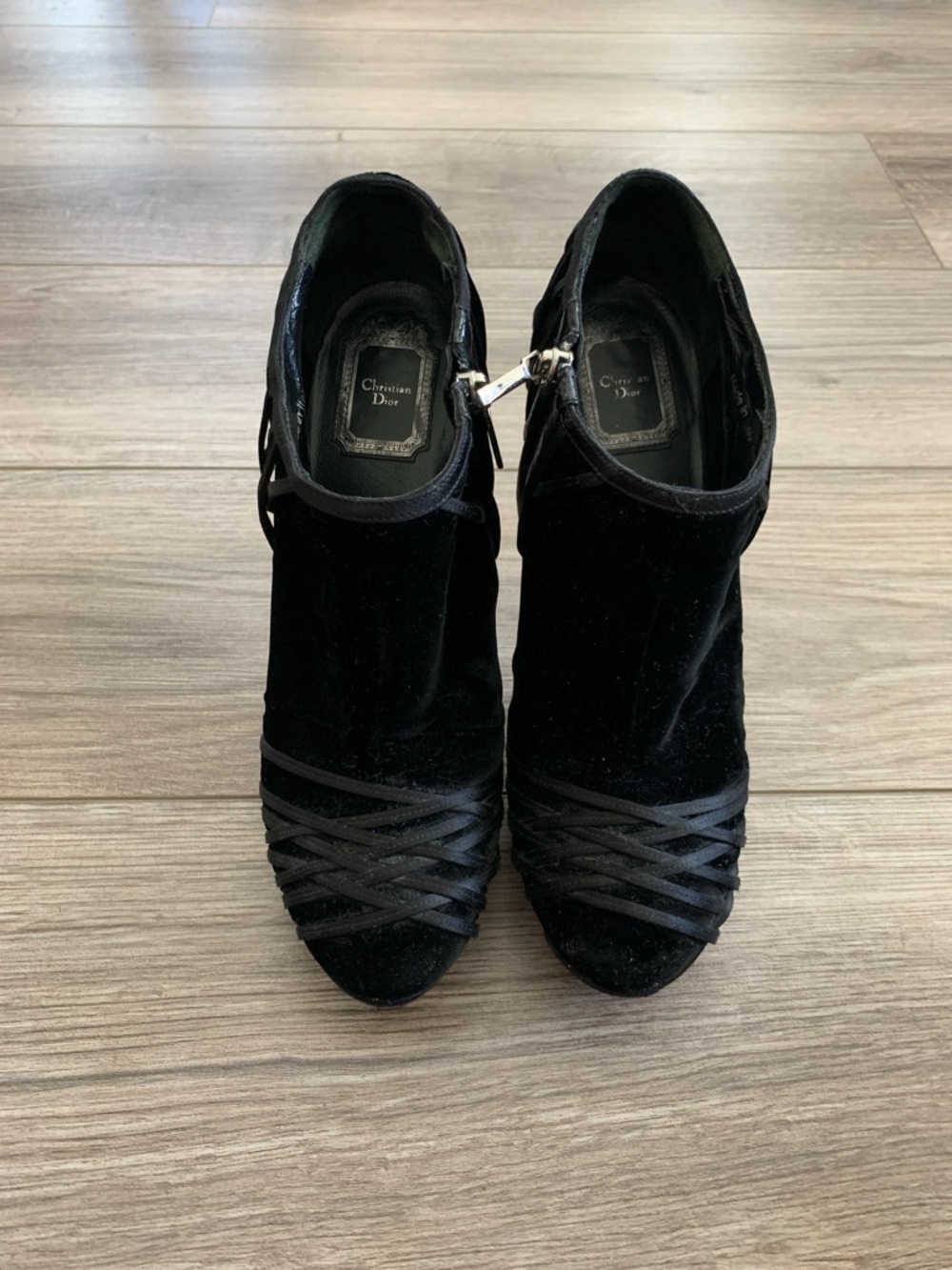 Christian Dior Black Velvet Platform Stiletto Booties - ready for a good home - Picture 7 of 7